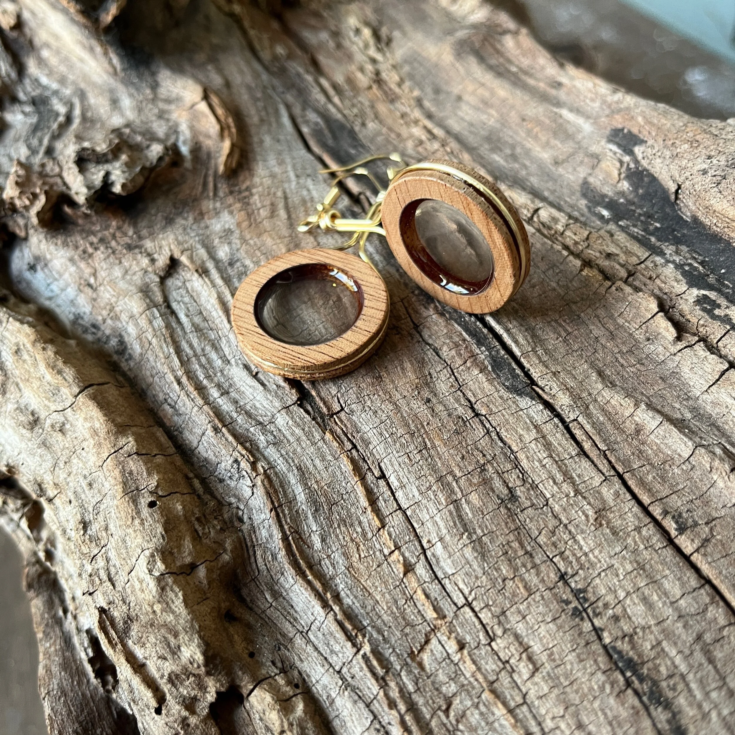 Mahogany Circle Drop Earrings