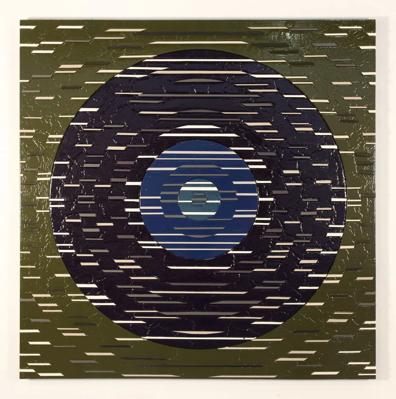 'Everything in Spades' Poured acrylic paint and wood on panel, 72 x 72 in, 2011
