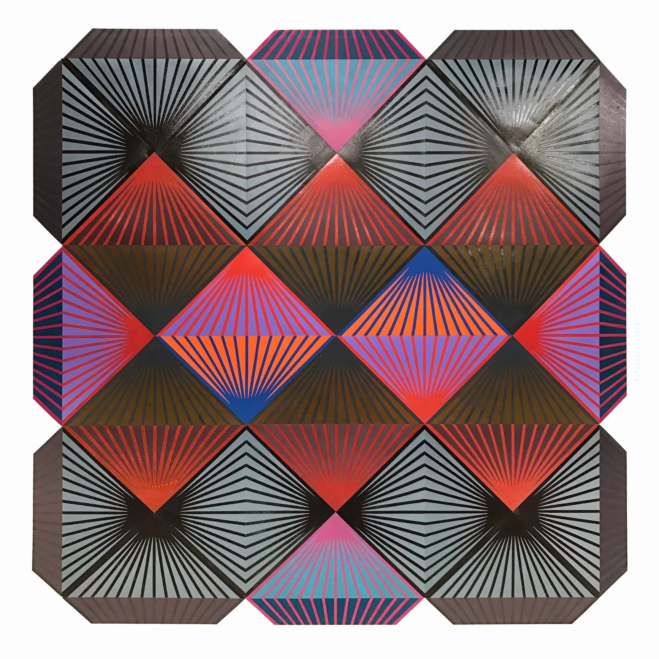 "Shibboleth" Woodblock mono print on paper, 73 x 73 inches, 2016