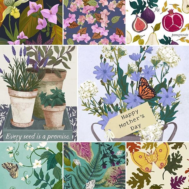 I&rsquo;ve been hard at work getting ready for the online version of the @blueprintshows, represented by my fab agents @jennifer_nelson_artists. #artlicensing #surfacedesign