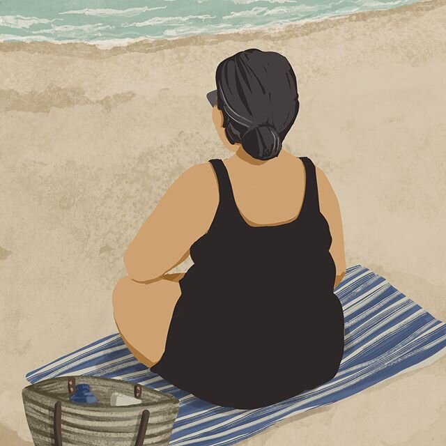 No matter your size, live your best life! I drew this last year after drawing a slimmer version and I thought why not draw it as a someone my size? Going to the beach is my favorite activity, I live 5 minutes from the shores of Lake Michigan. Wishing