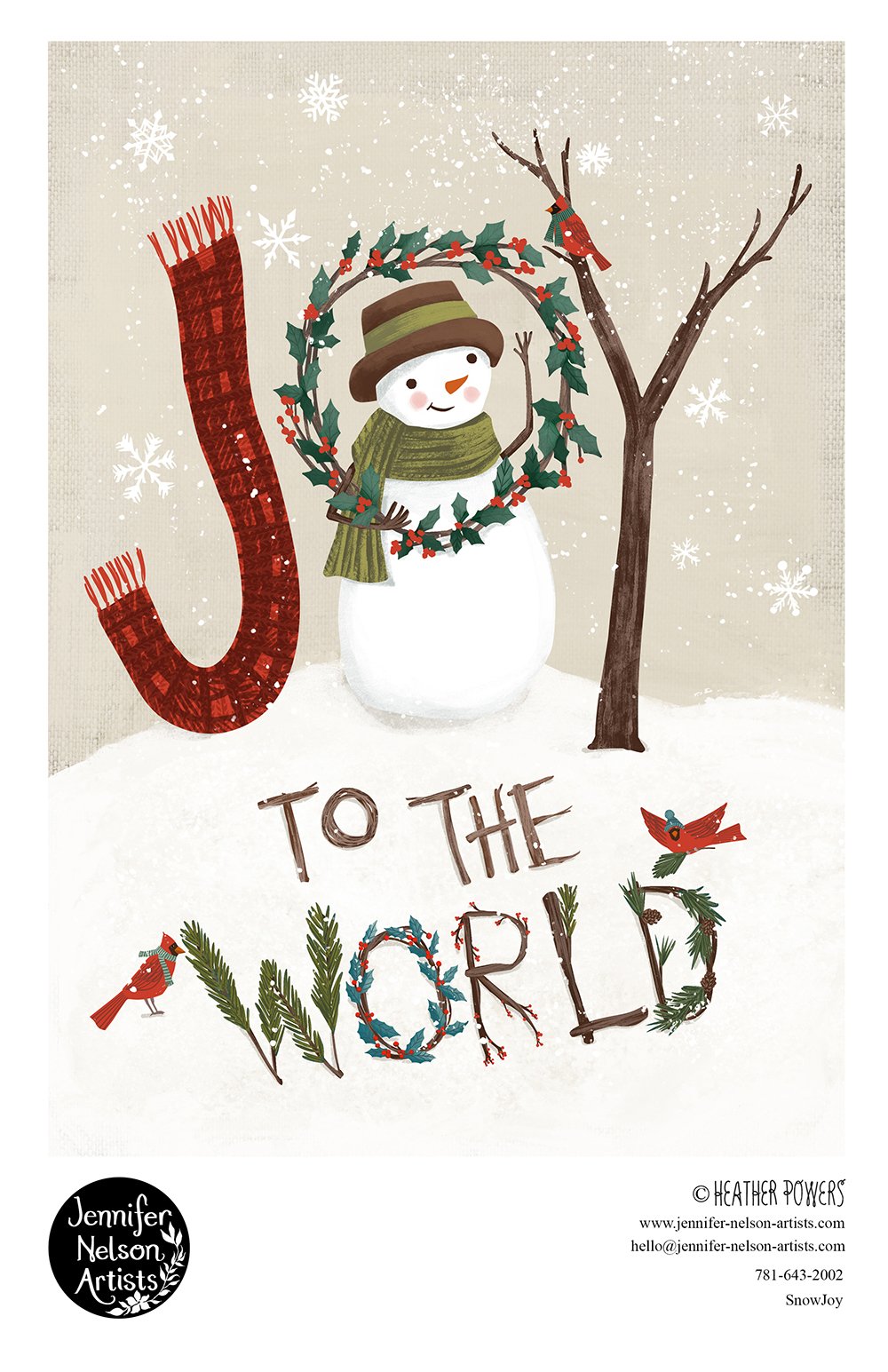 Joy to the World Woodland Snowman