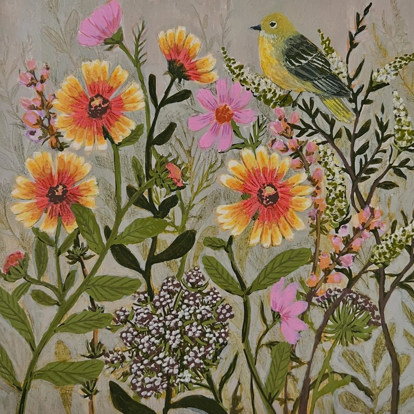 Sketchbook pages filled with wildflowers and bird song. My sketchbook practice is an ode to the small joys of each season.