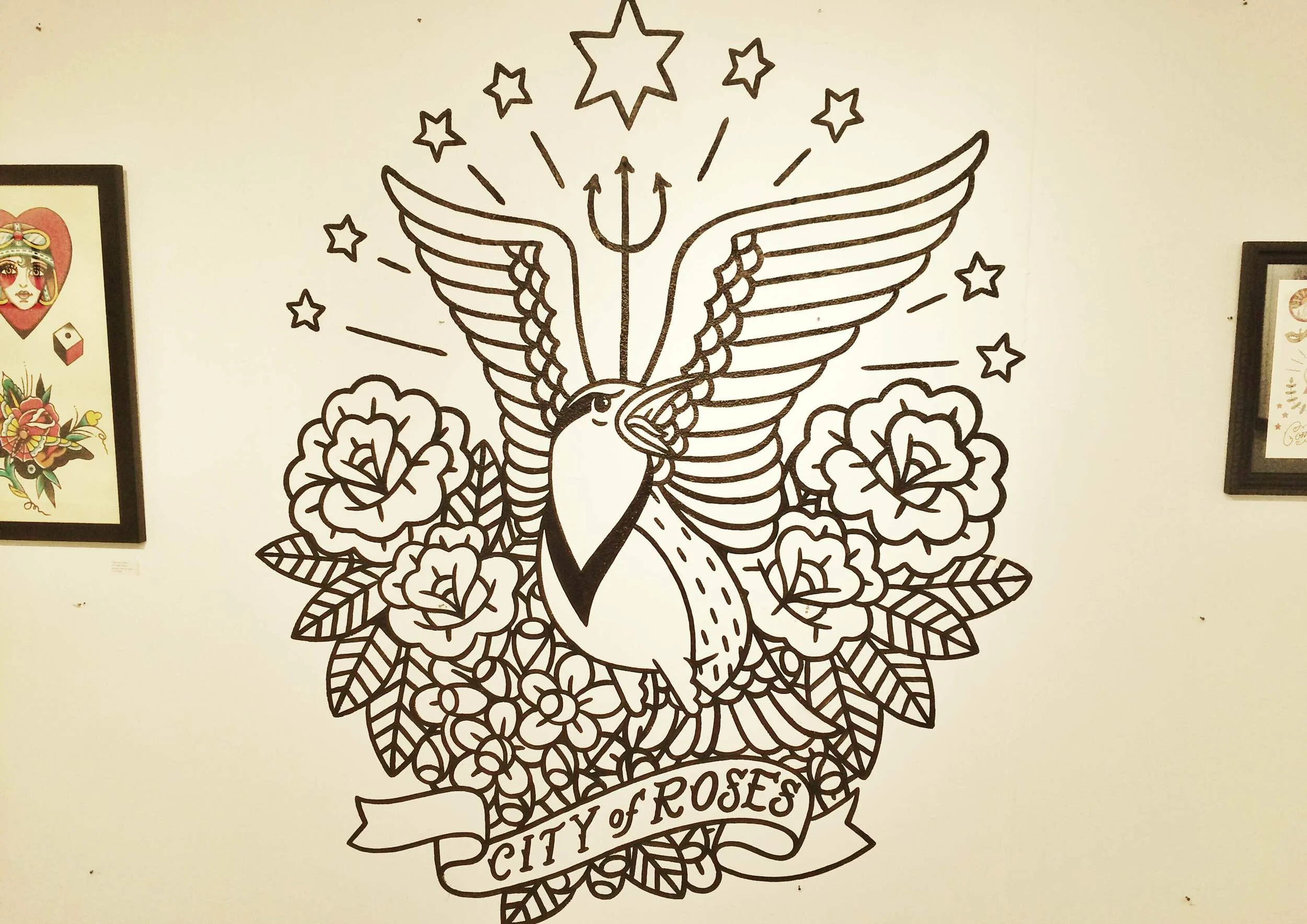 A mural inside the Compound Gallery across the street from Pensole