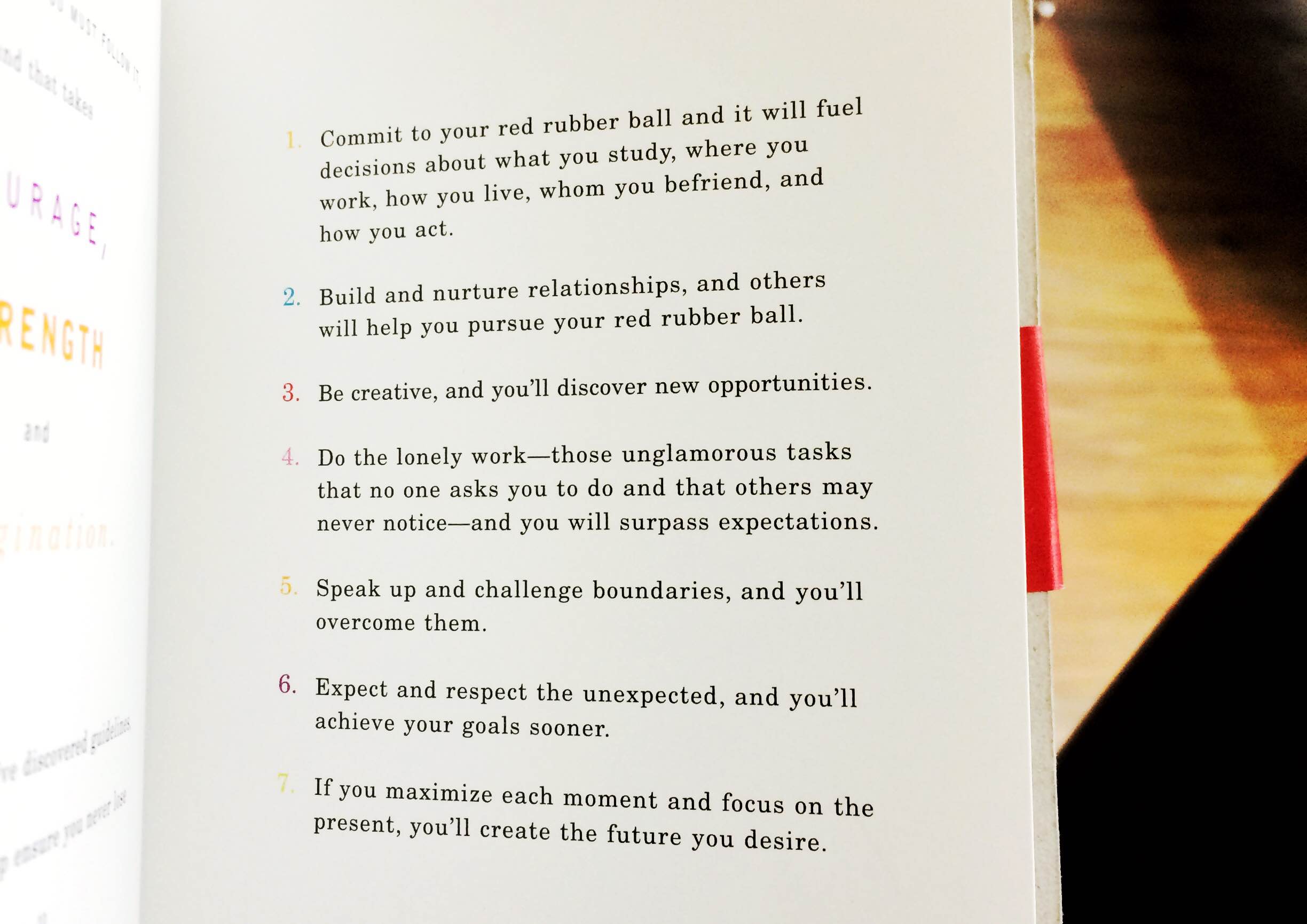 Advice from Rules of the Red Rubber Ball .