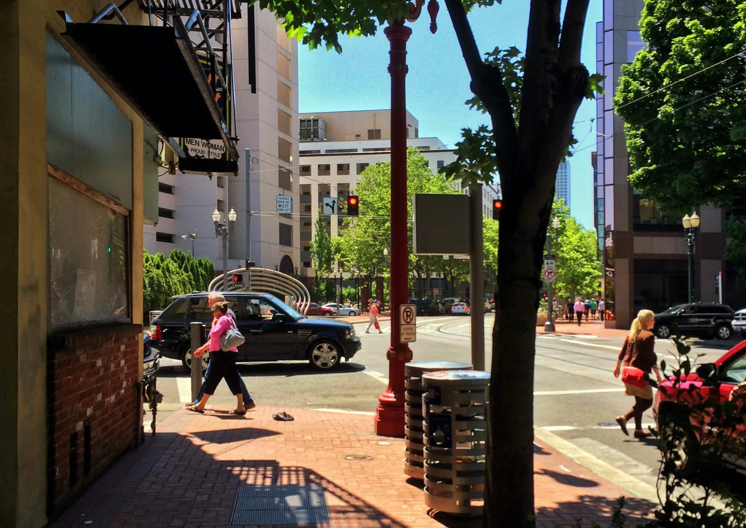 View of Burnside Street, a major road that stretches from East to West across Portland.
