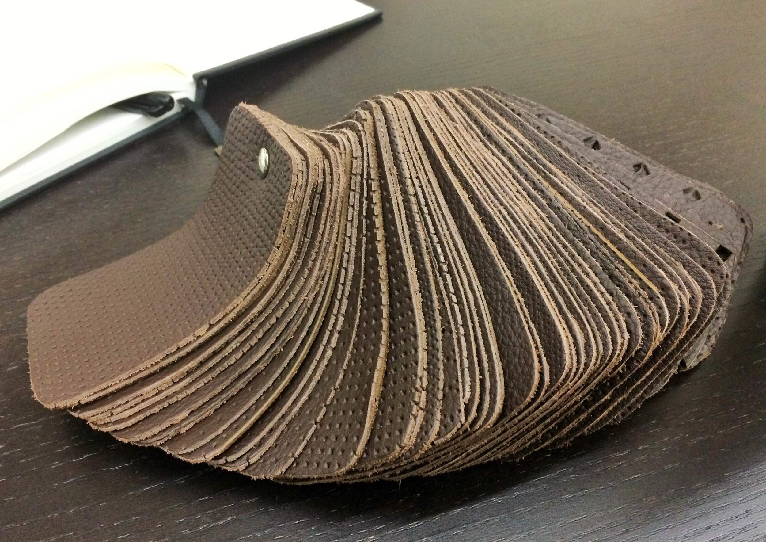 A boot leather perforation swatch.