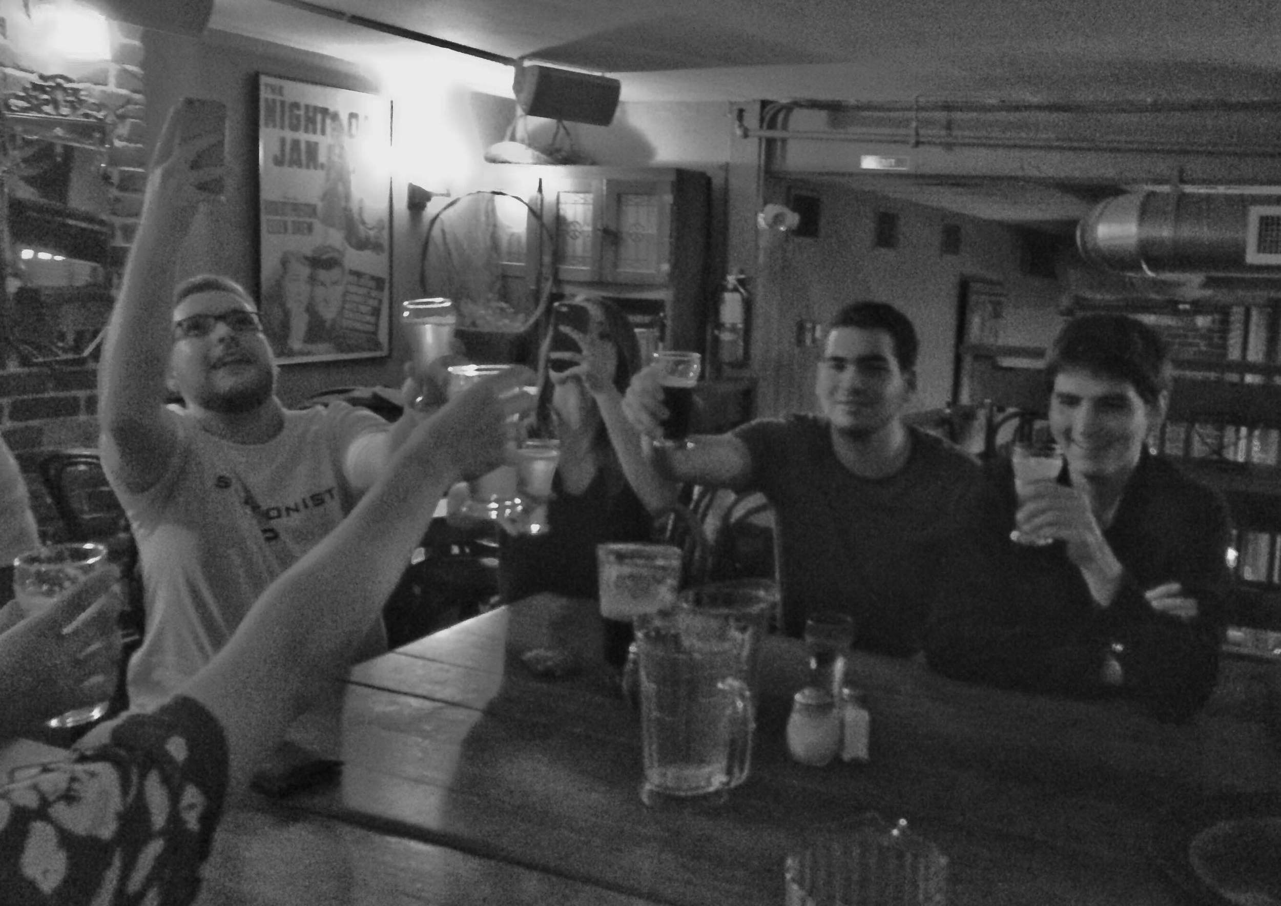 Celebrating at Old Town Pizza after finishing at Pensole.