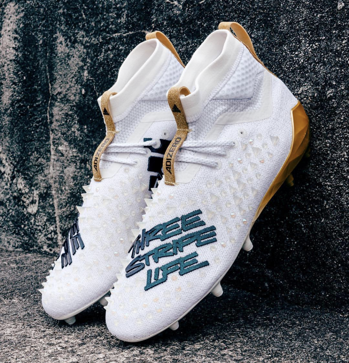 three stripe life cleats white