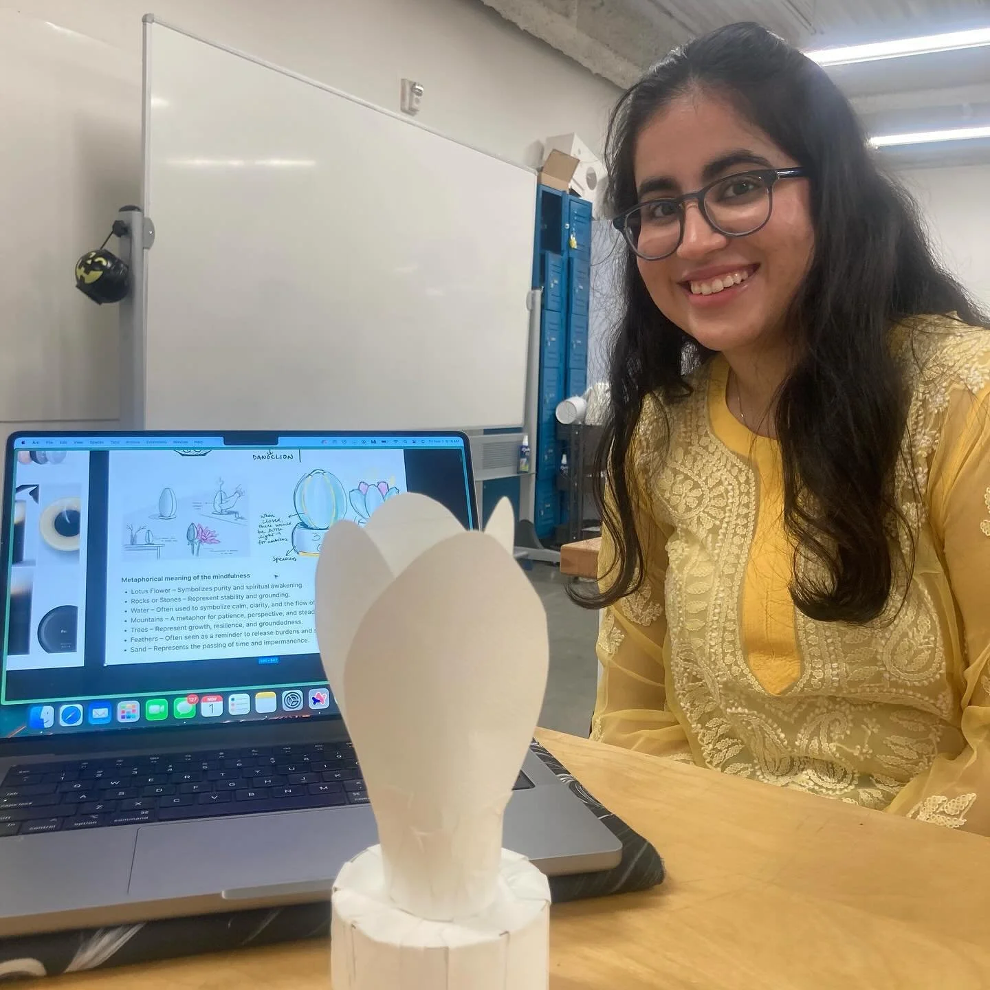 I love seeing young women work with sensors, soldering irons and code.  Aynne&rsquo;s Senior thesis course, next gen women who will kick ass. #ccaixd