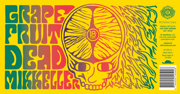 Grapefruit Dead label by Mikkeller's Art Director, Keith Shore with assistance from 18th's Creative Director, Joey Potts. 