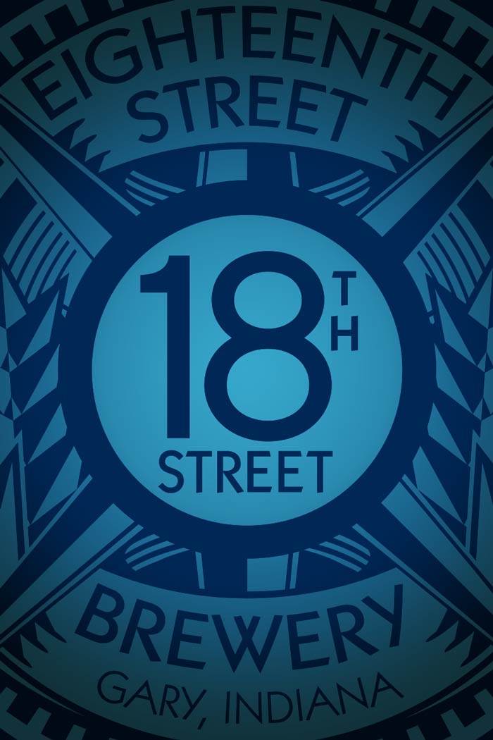 EIGHTEENTH STREET 18TH BREWING CO rectangle Indiana STICKER craft beer brewery 