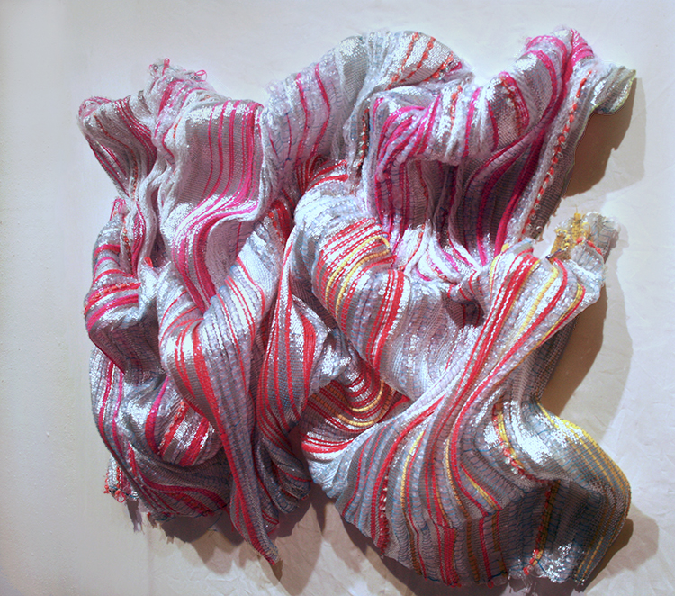  Sculptural fine arts piece woven on a 4 harness hand loom.&nbsp; 