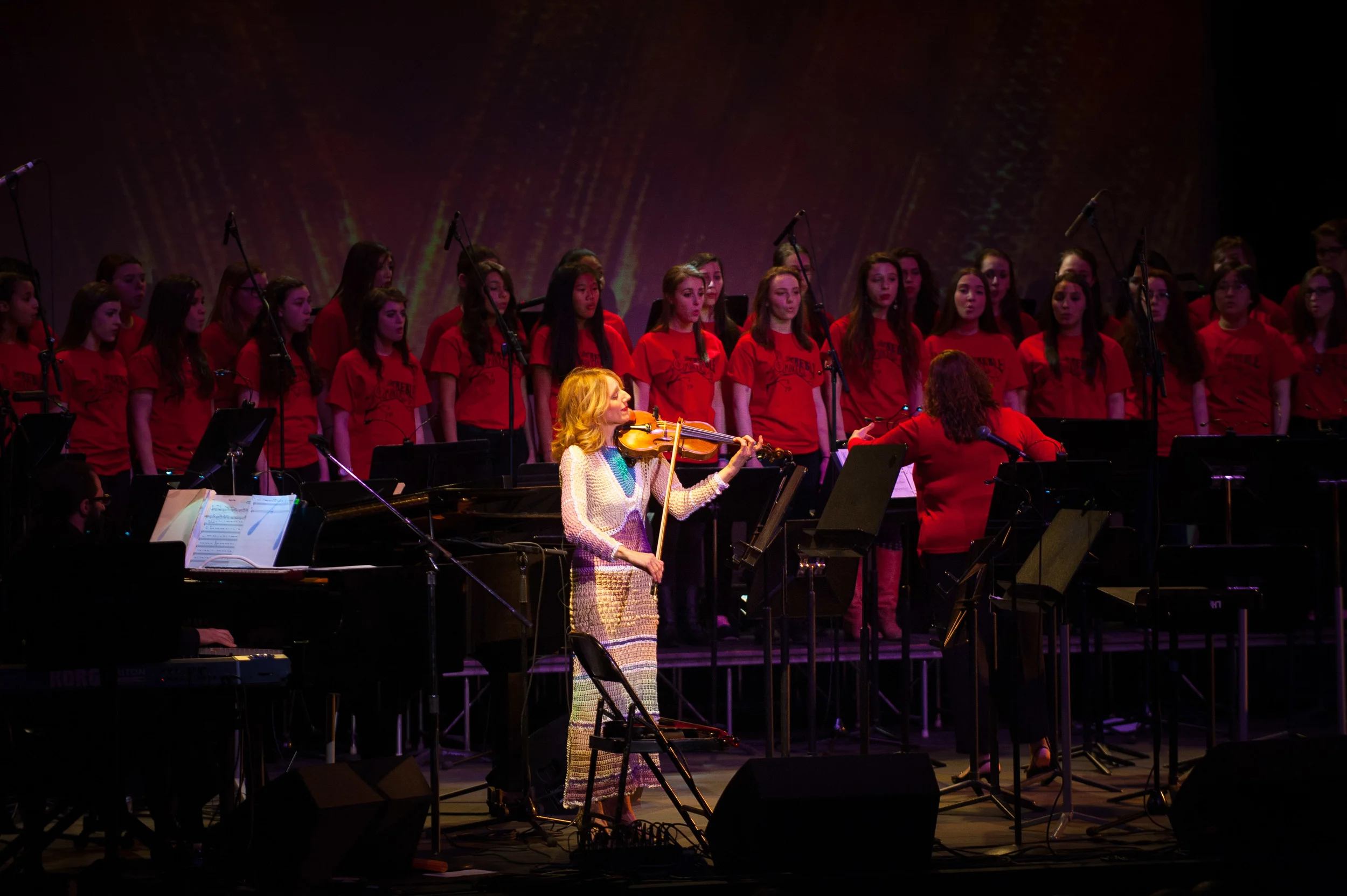 The wonderful "Treble makers" chorus. My dresses made by genius crotchet artist Susan Obrant