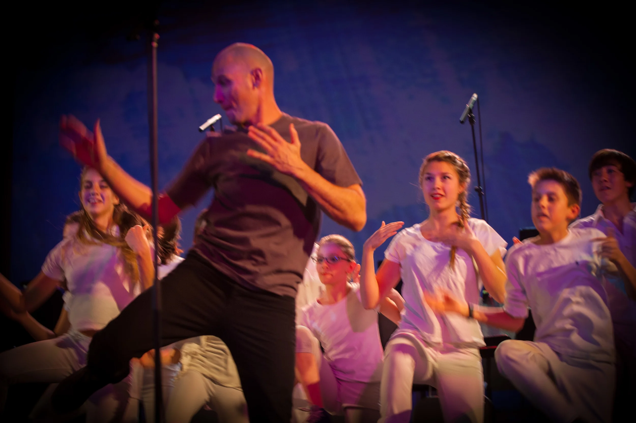 Michael Feigenbaum taught the young dancers a fabulous body percussion piece