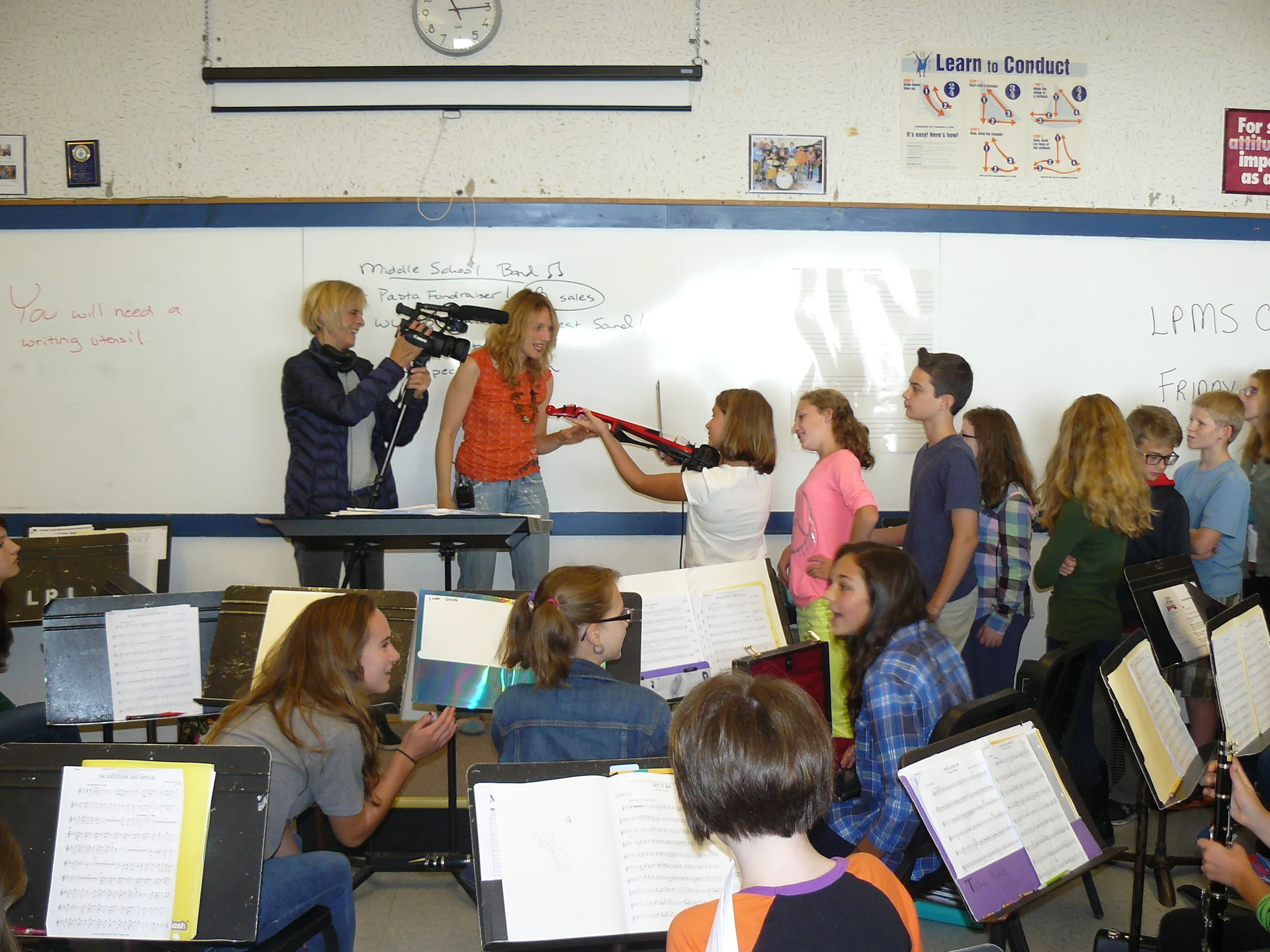 I love it when the kids try the violin :)