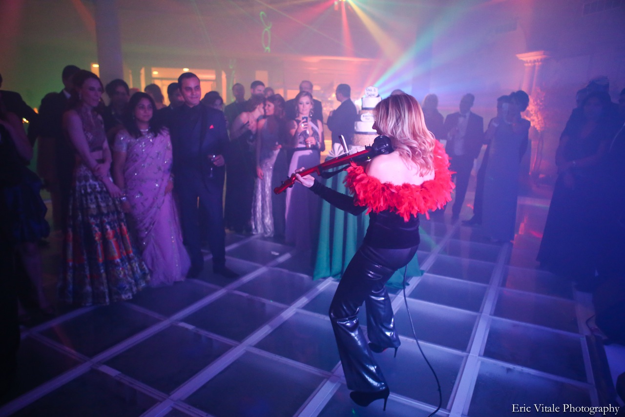I am performing on a covered swimming pool... Just wonderful people at this party