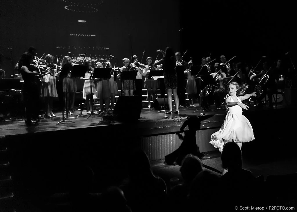 Here is ballet soloist Miranda Runyon, with the Peru Junior/Senior High School Strings conducted by Casey Ann Fitzsimmons
