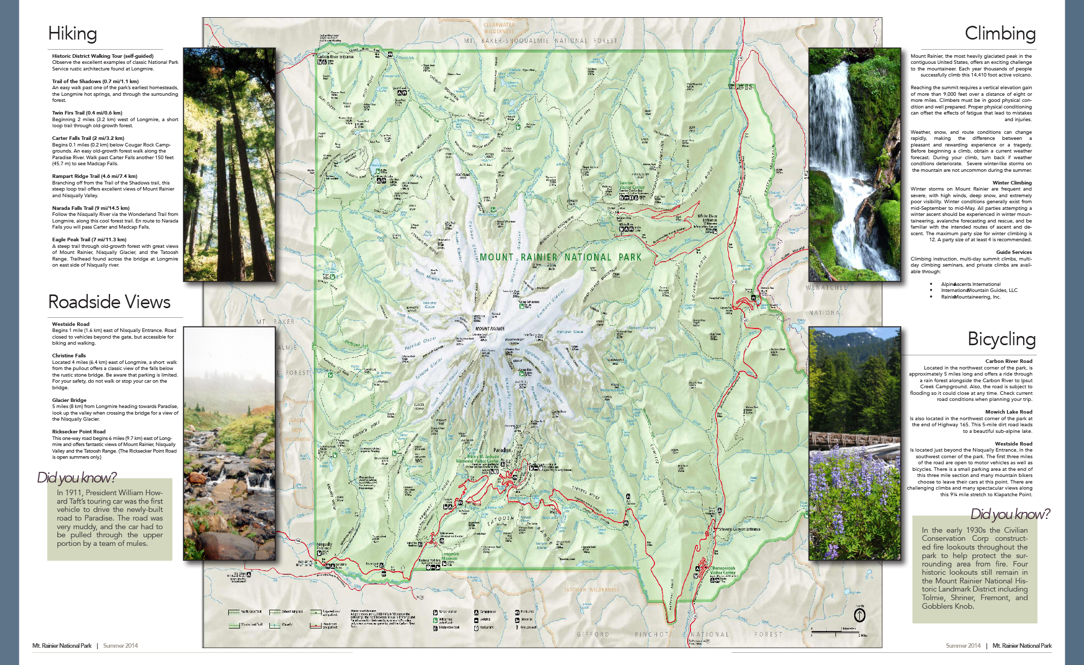 Mt. Rainier National Park Brochure - Back