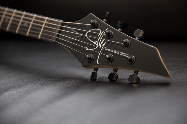 The headstocks all have the Sully logo, of course, but it's been adapted for the Conspiracy Series as you can see here