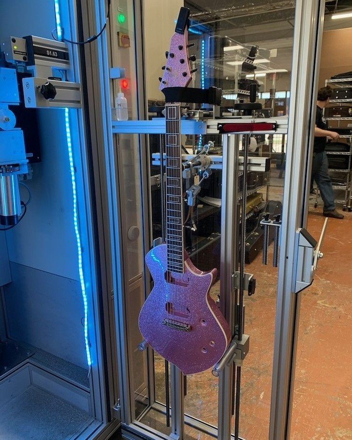 Ever wondered what a PLEK looks like? This photo goes back 4 years to what I believe is the first Sully to go through the PLEK process. Since then, all of our US Custom series guitars have had the PLEK treatment. Thanks to our pals at @toneshopguitar