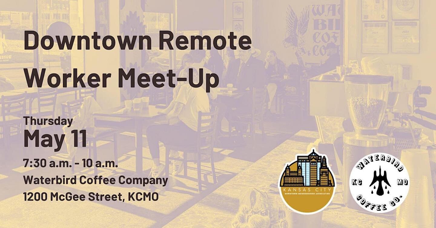 Are you one of the 1,200+ downtown residents that work from home? Join us any time this Thursday from 7:30-10 at @waterbirdcoffeeco to meet your fellow remote workers at one of downtown&rsquo;s newest coffee shops!