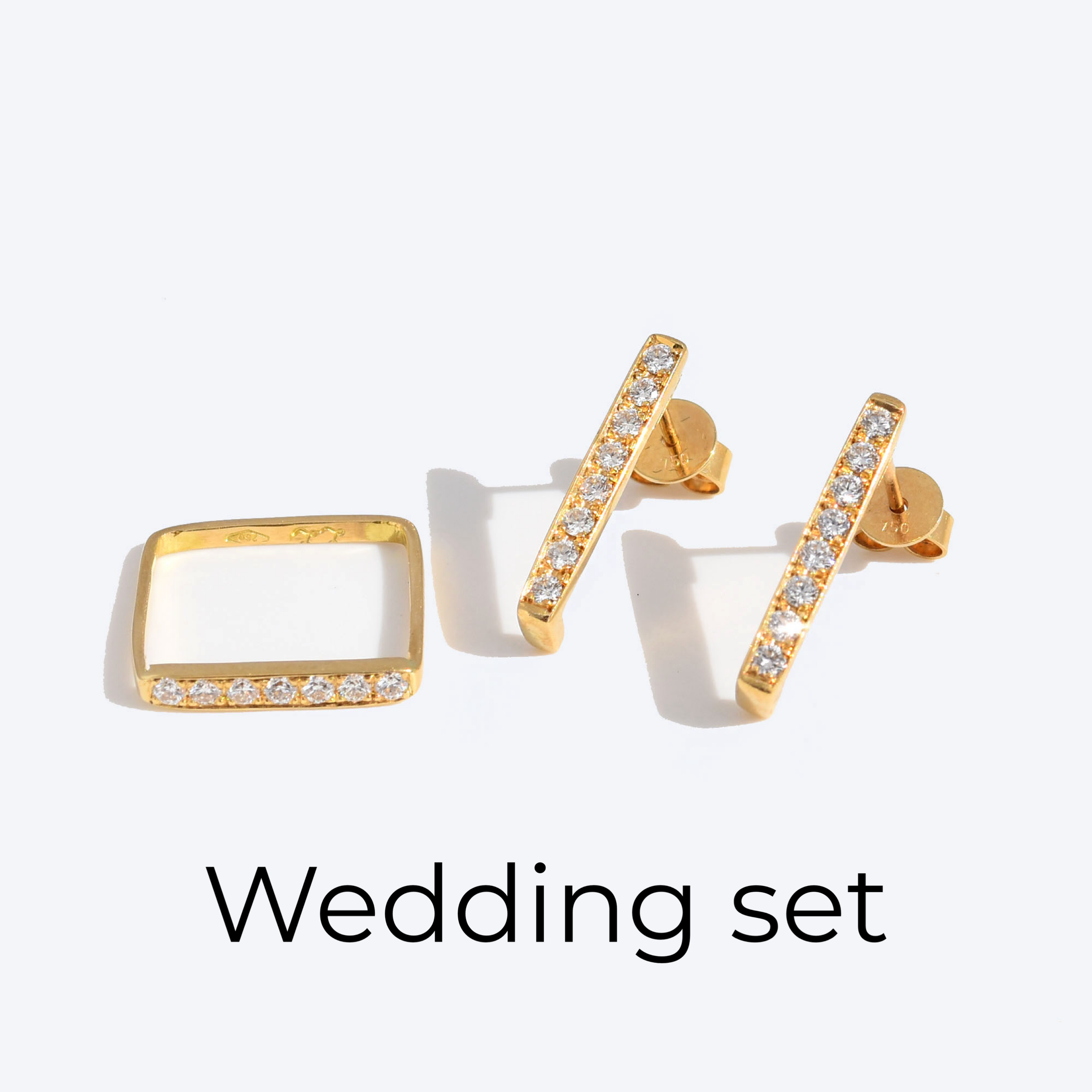 Wedding band and matching earrings