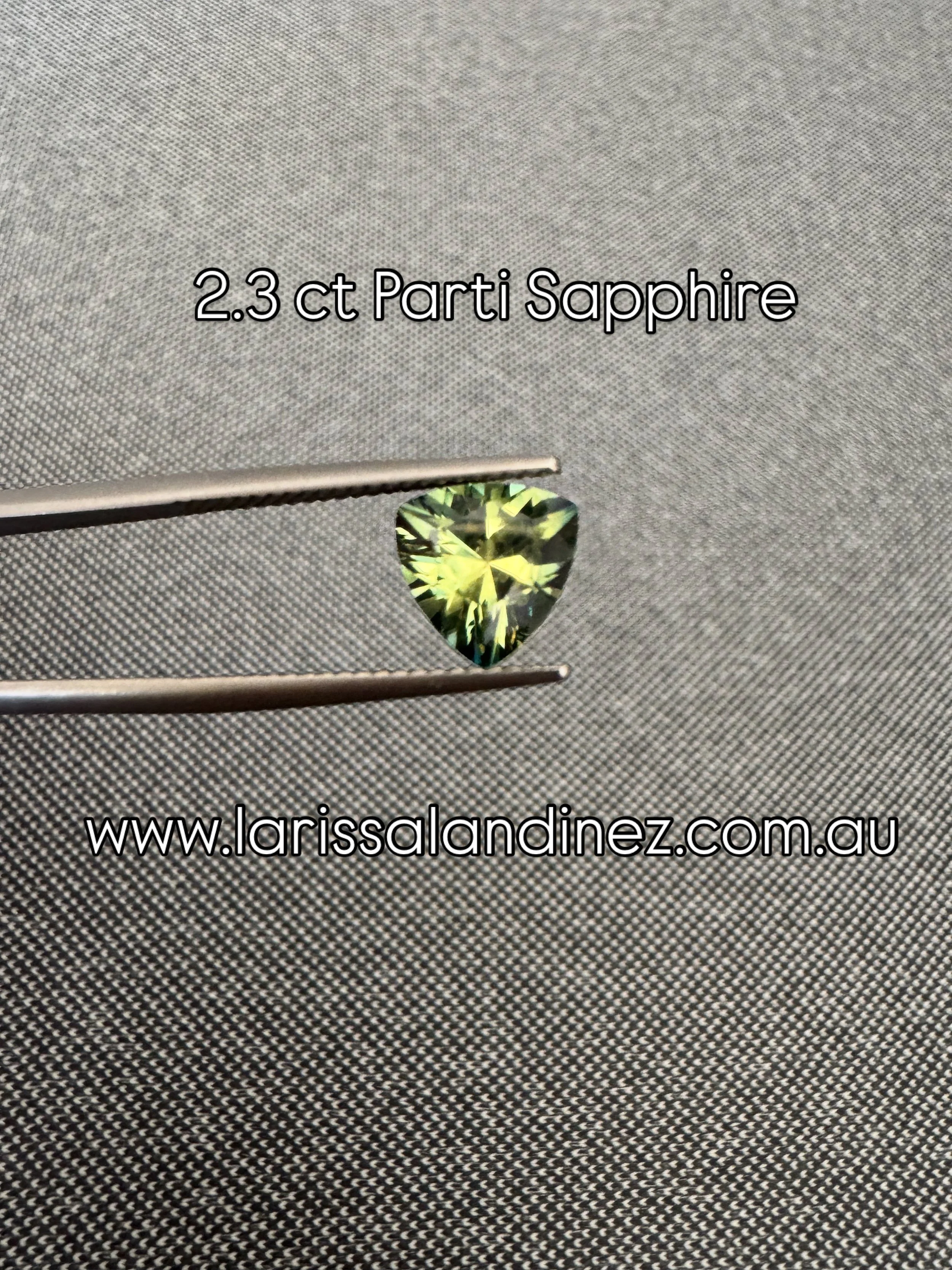2.32 Carat Parti Sapphire Trillion cut