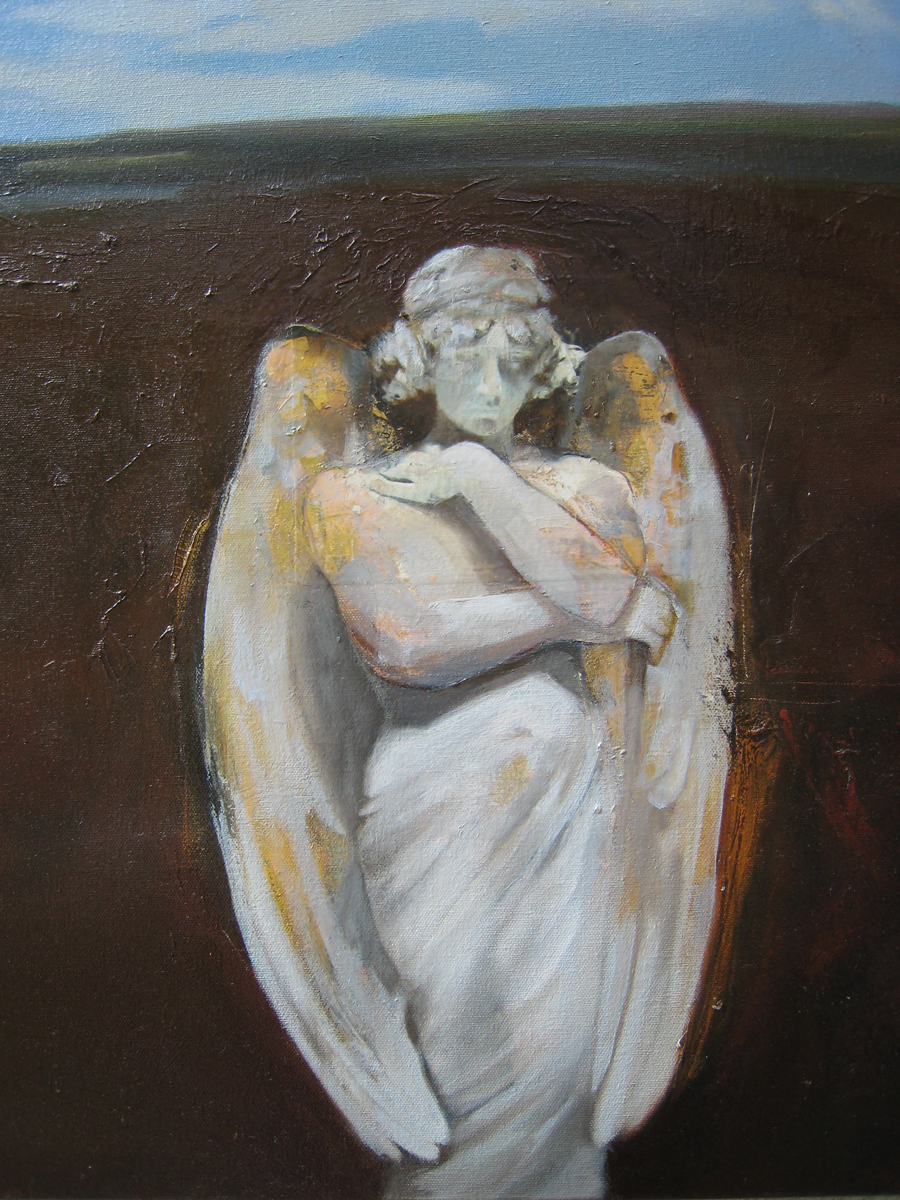 Capri Angel, detail, oil on canvas