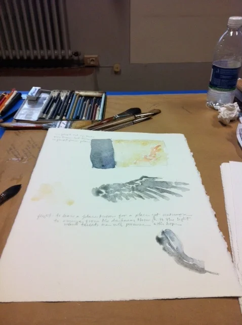 Icarus Myth, watercolor sketches