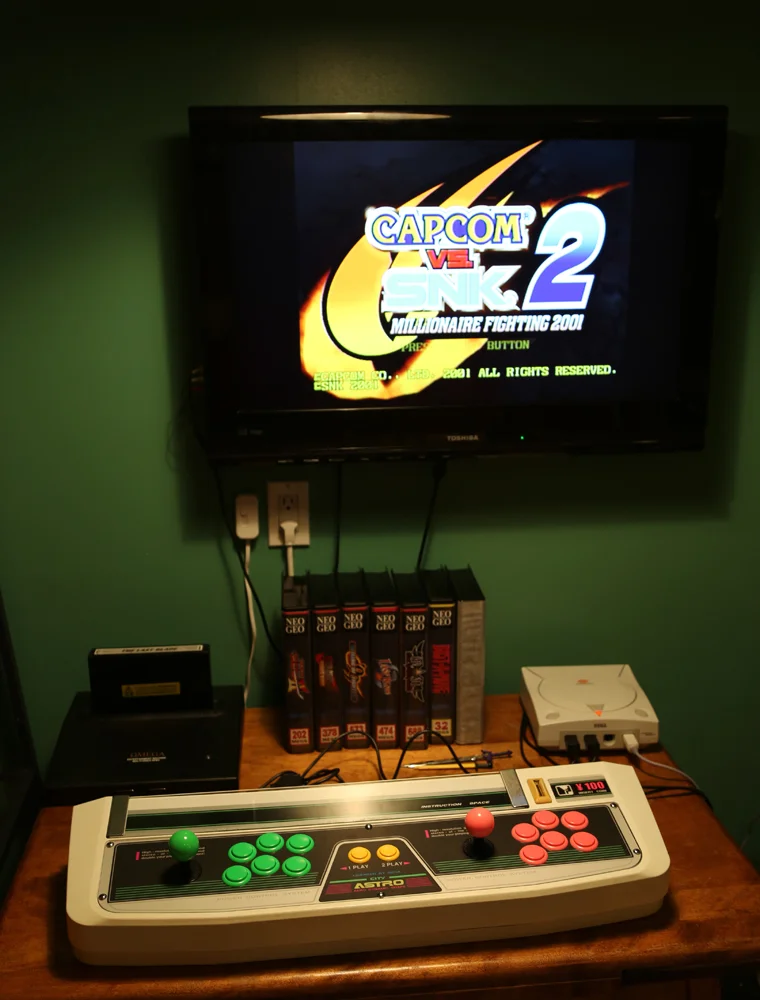 My arcade nook. It now features a Saturn between the Neo Geo and the Dreamcast.