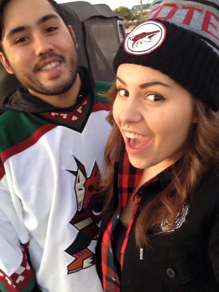 At the Coyotes game, December 2014