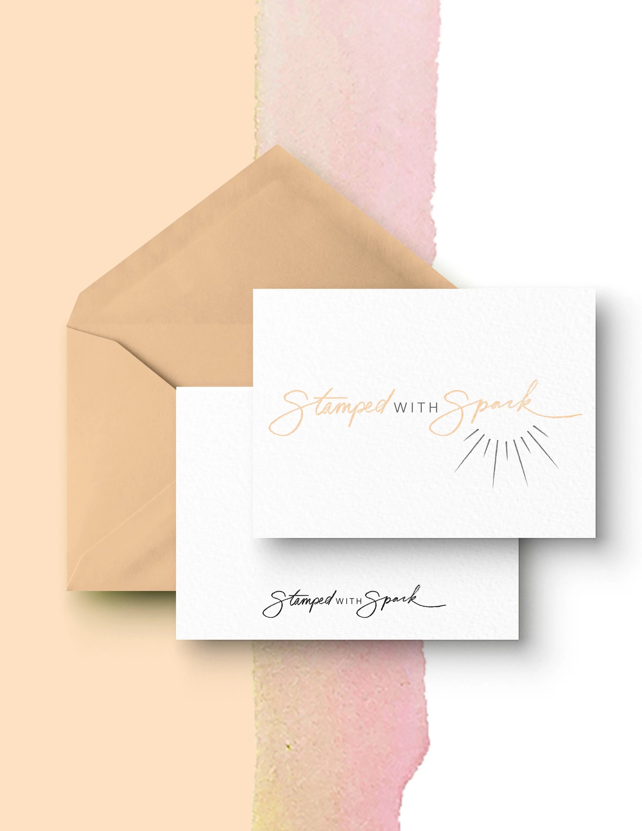 Stamped with Spark: Empowerment Blog Logo design featuring custom hand lettering