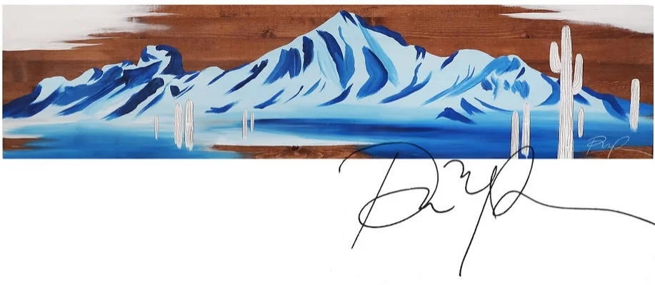 “Camelback in Bleu” Acrylic on wood, summer 2017
