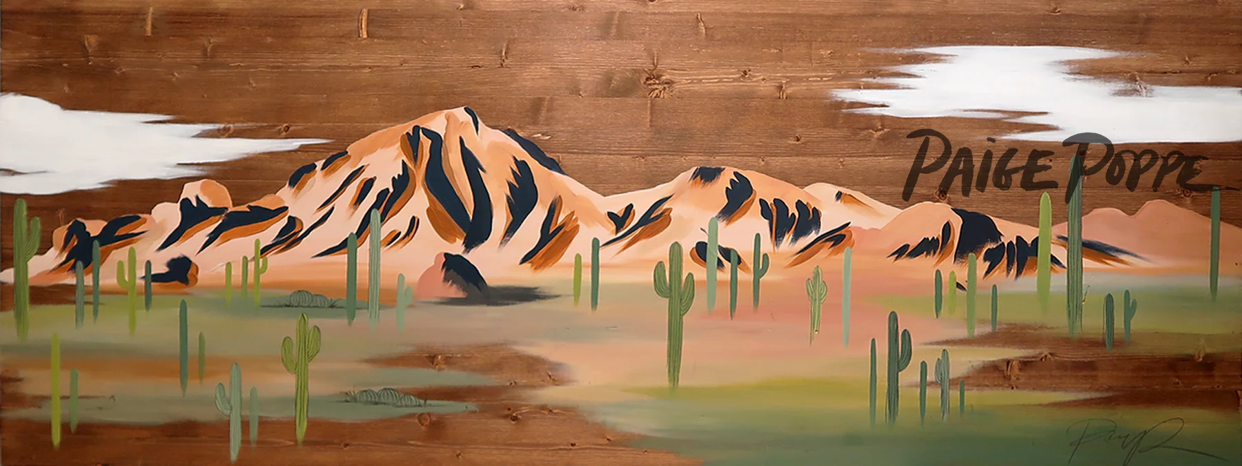 “Camelback Mountain” acrylic on wood, December 2016