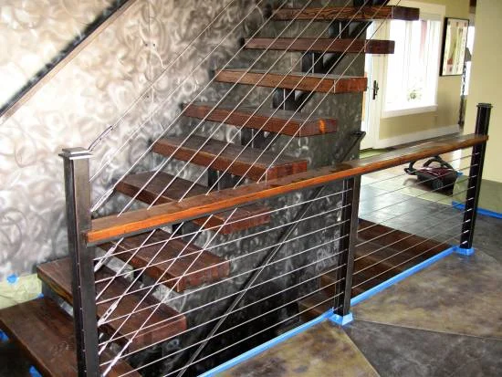  I-beam post and cable run 