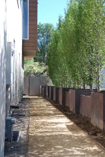  Sculpted Corten steel retaining wall 