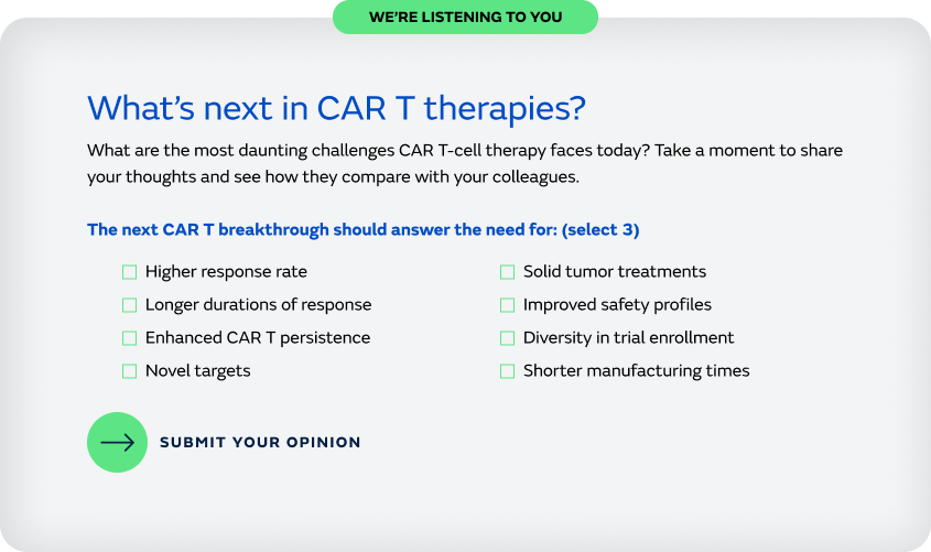 What's next in CAR T therapies — Campaign engagement survey module