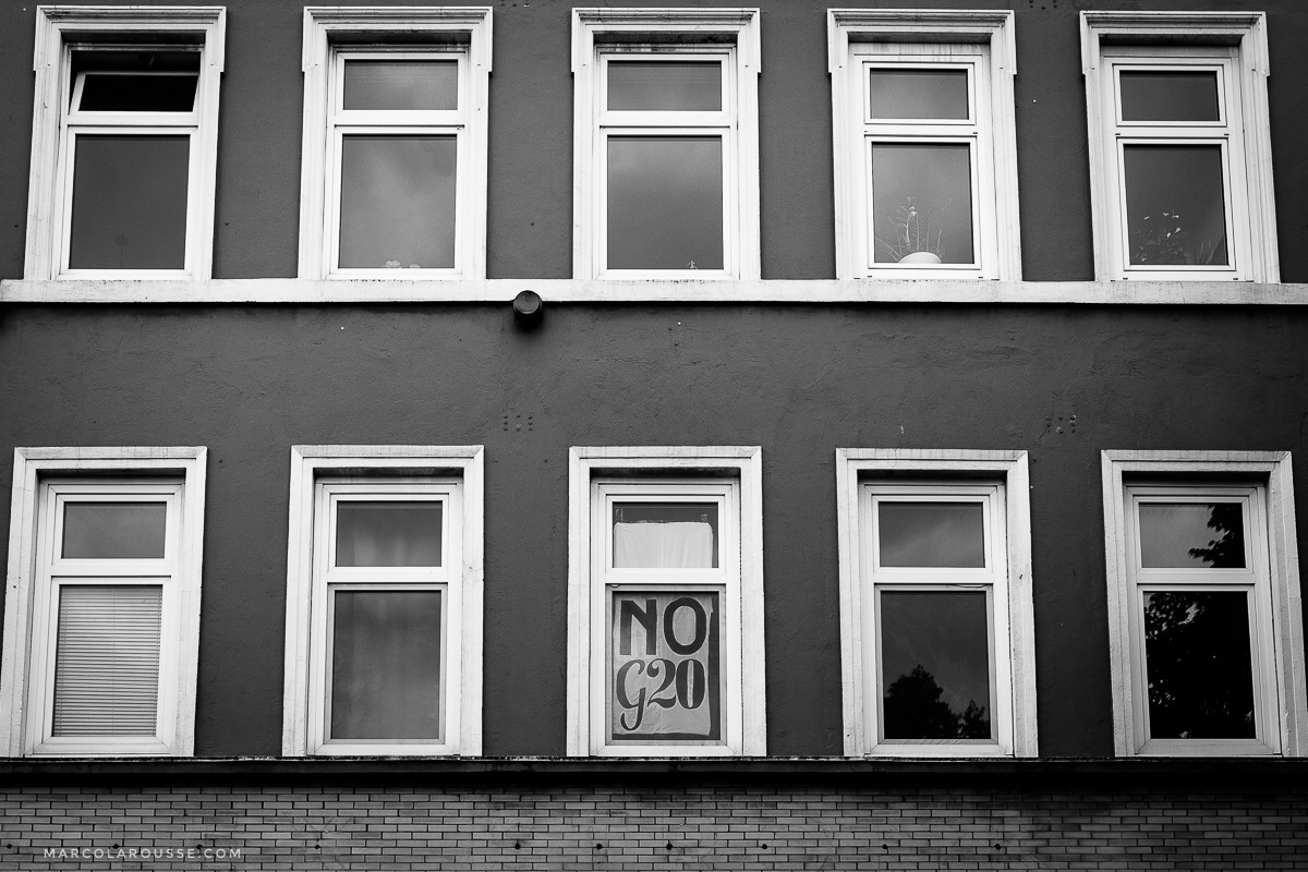 Small home made protest sign in a residential building.