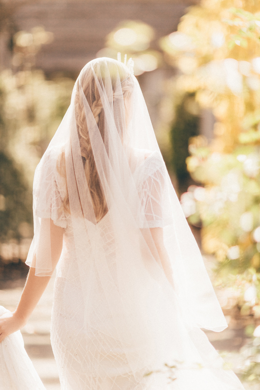For a glamorous yet light-weight option, try a 100% silk tulle veil, designed for you by Ann Guise Silk Veils
