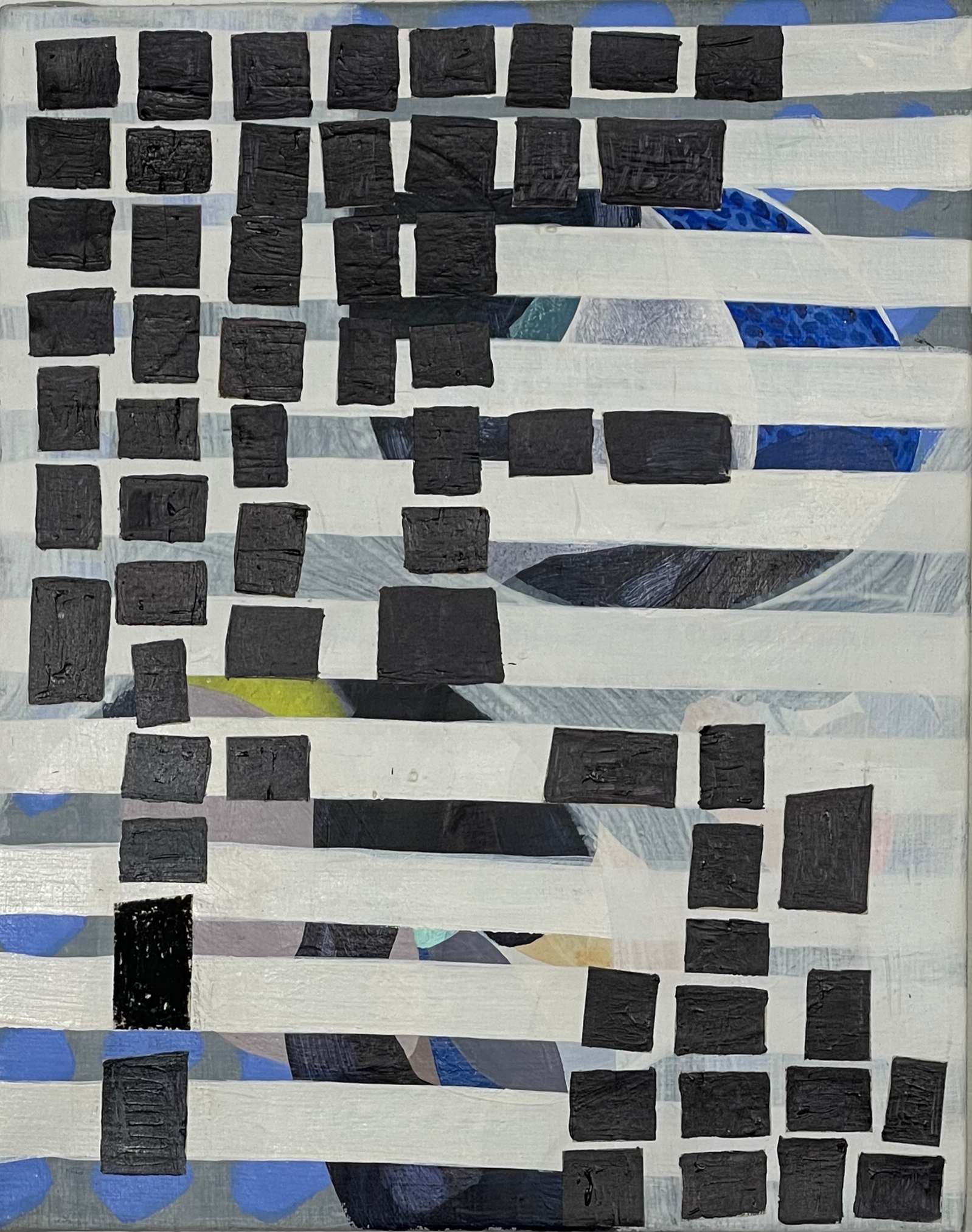  Syncopation Acrylic, oil and paper on linen 12” x 15”  2023 