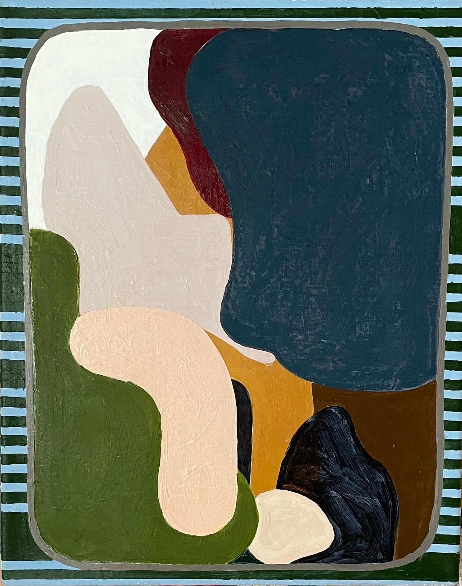  Ports Acrylic and oil stick on linen 12” x 15” 2022 
