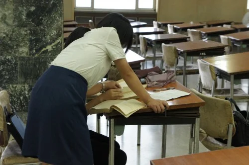 At the Grand People's Study Hall in Pyongyang