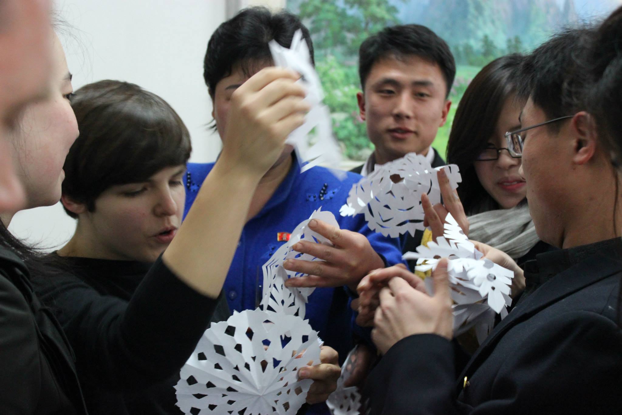 At a simulation exercise involving resource purchases, snowflake making and snowflake selling.