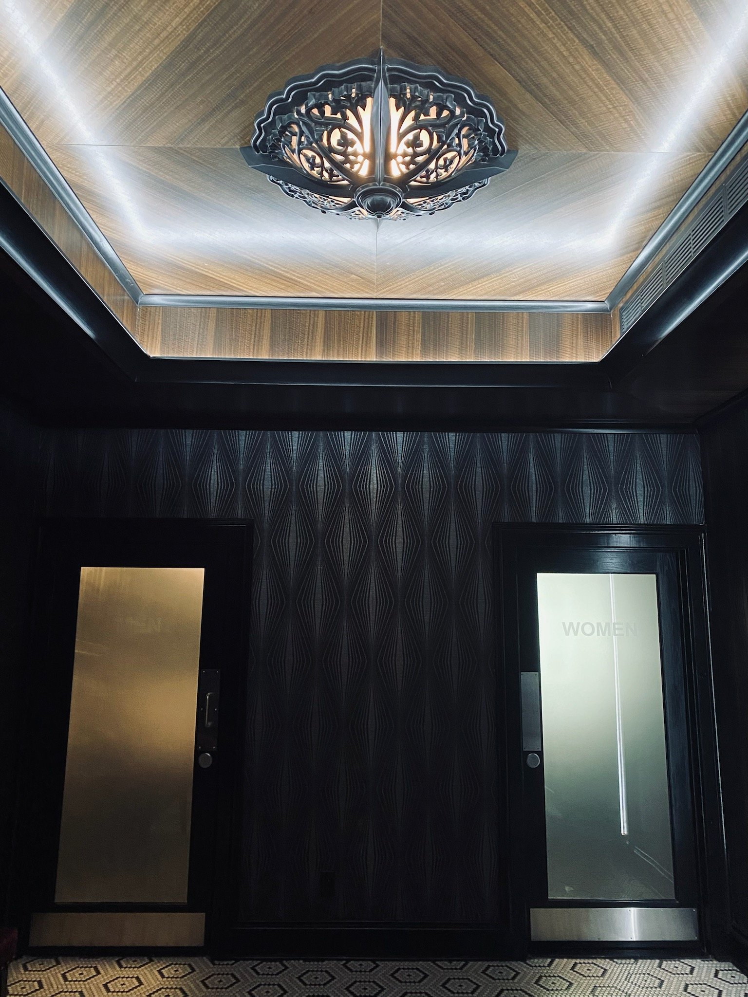  chandelier, ceiling, and wall paneling designed and built by Tempo Designs Gabriel McKeagney 