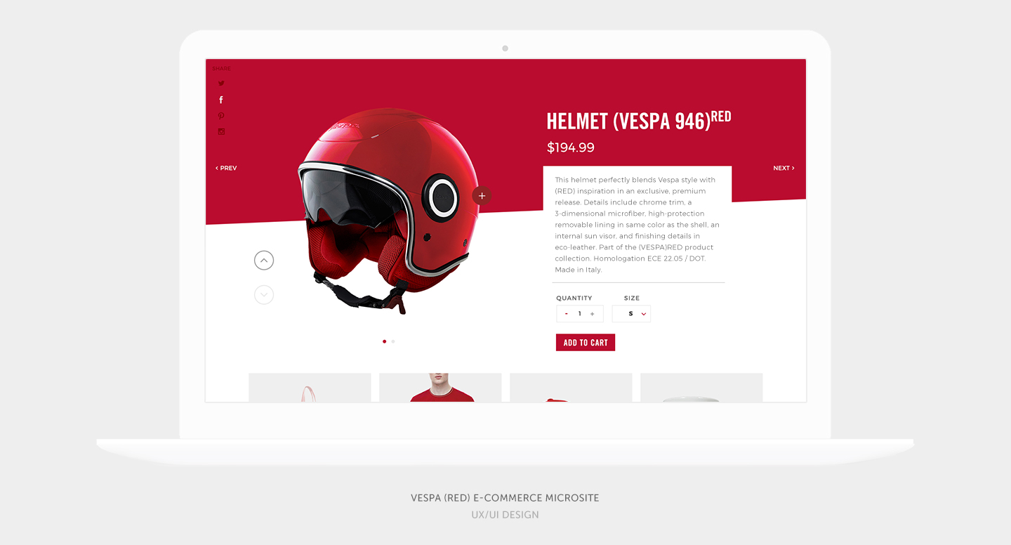 Vespa (RED) E-Commerce Microsite