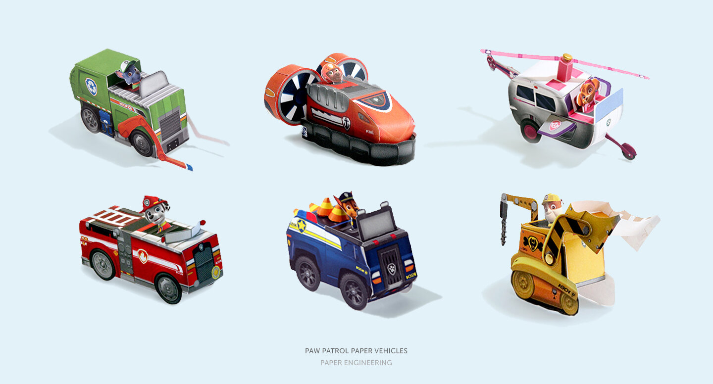 PAW Patrol Paper Craft Toy Vehicles