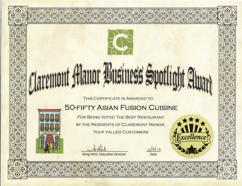 Claremont Manor Business Spotlight Award 2014