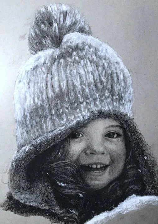 Human Portrait - Black & White Charcoal