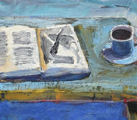 Richard Diebenkorn, Still Life with Book , oil on canvas, 1958.